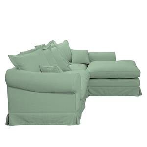 Ecksofa Saltum Webstoff Mint - Longchair davorstehend rechts