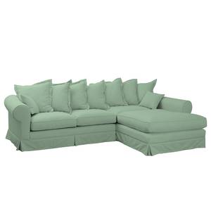 Ecksofa Saltum Webstoff Mint - Longchair davorstehend rechts