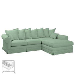 Ecksofa Saltum Webstoff Mint - Longchair davorstehend rechts