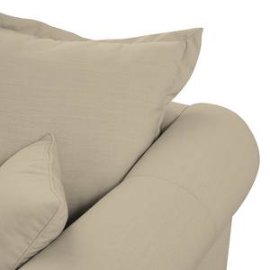 Ecksofa Saltum Webstoff Sand - Longchair davorstehend rechts