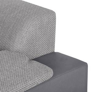 Ecksofa San Pedro Kunstleder / Strukturstoff - Grau - Longchair davorstehend links