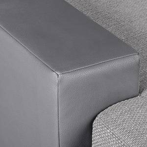 Ecksofa San Pedro Kunstleder / Strukturstoff - Grau - Longchair davorstehend links