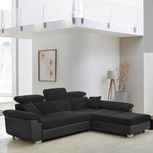 Canapé d'angle Exelby Microfibre / Imitation cuir - Noir