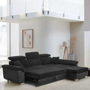 Canapé d'angle Exelby Microfibre / Imitation cuir - Noir