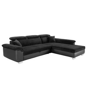 Canapé d'angle Exelby Microfibre / Imitation cuir - Noir