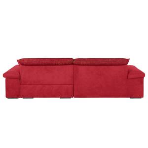 Ecksofa Sare II Microfaser / Strukturstoff Rot - Longchair davorstehend rechts - Bettkasten