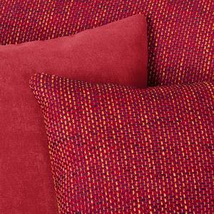 Ecksofa Sare II Microfaser / Strukturstoff Rot - Longchair davorstehend rechts - Bettkasten