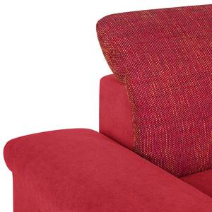 Ecksofa Sare II Microfaser / Strukturstoff Rot - Longchair davorstehend rechts - Bettkasten