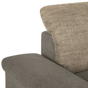 Ecksofa Sare Microfaser / Strukturstoff Mokka / Braun - Longchair davorstehend links - Bettkasten