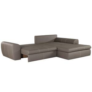 Ecksofa Cat Island (mit Schlaffunktion) beidseitig montierbar - Kunstleder - Grau / Beige