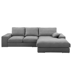 Ecksofa Seaton Webstoff - Platin - Longchair davorstehend rechts