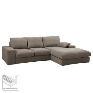 Ecksofa Seaton Webstoff - Sandgrau - Longchair davorstehend rechts