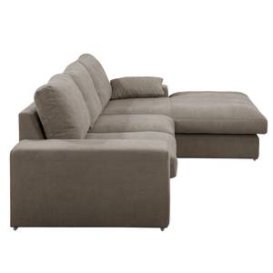 Ecksofa Seaton Webstoff - Sandgrau - Longchair davorstehend rechts