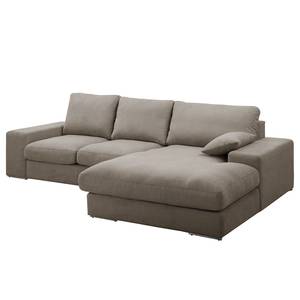 Ecksofa Seaton Webstoff - Sandgrau - Longchair davorstehend rechts