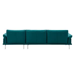 Ecksofa Seattle II Echtleder - Longchair/Ottomane davorstehend rechts - Petrol