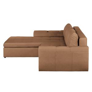 Ecksofa Seward (mit Schlaffunktion) I Kunstleder - Camel - Longchair davorstehend links