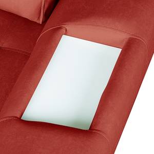 Canapé d'angle Seward I Imitation cuir - Rouge - Méridienne courte à droite (vue de face)