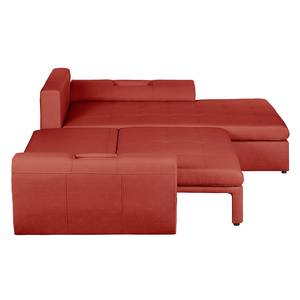 Ecksofa Seward (mit Schlaffunktion) I Kunstleder - Rot - Longchair davorstehend rechts