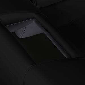 Canapé d'angle Seward Imitation cuir - Noir - Méridienne courte à gauche (vue de face)