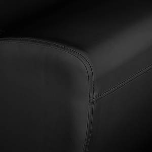 Canapé d'angle Seward Imitation cuir - Noir - Méridienne courte à gauche (vue de face)