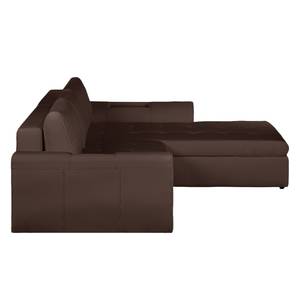 Ecksofa Seward II (mit Schlaffunktion) Kunstleder - Braun - Longchair davorstehend rechts