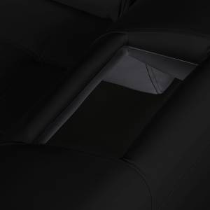 Canapé d'angle Seward Imitation cuir - Noir - Méridienne courte à droite (vue de face)