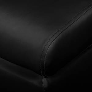Canapé d'angle Seward Imitation cuir - Noir - Méridienne courte à droite (vue de face)