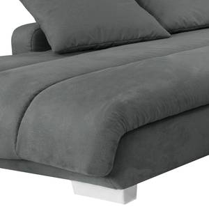 Ecksofa Seymore Microfaser Microfaser - Grau - Longchair davorstehend links