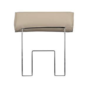 Ecksofa Sharon Echtleder Echtleder - Beige - Longchair davorstehend rechts - Mit Kopfstütze