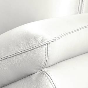 Canapé d'angle Sharon Cuir véritable - Blanc - Méridienne courte à gauche (vue de face) - Avec appui-tête