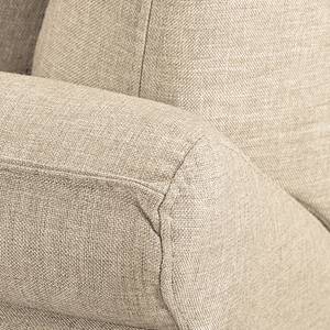 Ecksofa Sharon Webstoff Beige Ottomane davorstehend links Mit 2 Kopfstützen