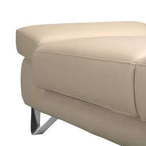 Canapé d'angle Silvano Cuir véritable beige Méridienne à gauche (vue de face) Avec 1 appui-tête