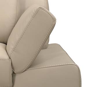 Hoekbank Silvano beige echt leer - longchair vooraanzicht links - met 1 hoofdsteun - Met hoofdsteun