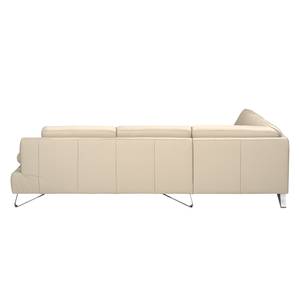 Hoekbank Silvano beige echt leer - longchair vooraanzicht links - zonder hoofdsteun - Zonder hoofdsteun