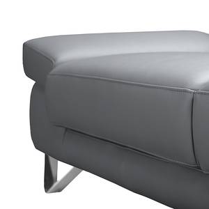 Canapé d'angle Silvano Cuir synthétique gris - Méridienne à droite (vue de face) - 1 appui-tête