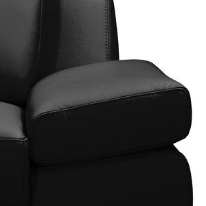 Canapé d'angle Silvano Imitation cuir noir - Méridienne à gauche (vue de face) Avec 1 appui-tête