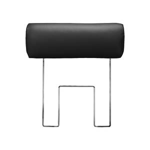 Canapé d'angle Silvano Imitation cuir noir Méridienne à droite (vue de face) Avec 1 appui-tête