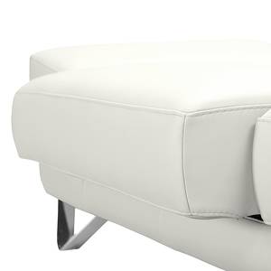 Canapé d'angle Silvano Imitation cuir blanc Méridienne à gauche (vue de face) Sans appui-tête