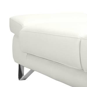 Canapé d'angle Silvano Imitation cuir blanc - Méridienne à droite (vue de face) Sans appui-tête