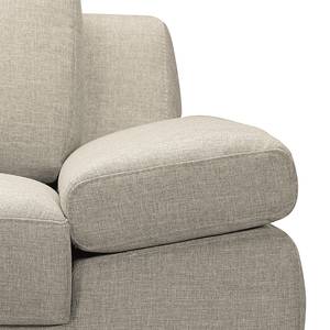 Ecksofa Silvano Webstoff Beige - Longchair davorstehend links - mit 1 Kopfstütze