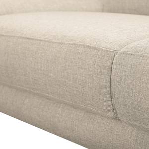 Ecksofa Silvano Webstoff Beige - Longchair davorstehend rechts Mit 1 Kopfstütze