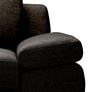 Ecksofa Silvano Webstoff Braun-Schwarz - Longchair davorstehend links Mit 1 Kopfstütze