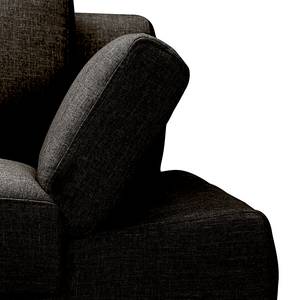 Ecksofa Silvano I Webstoff Webstoff - Braun / Schwarz - Longchair davorstehend links - Mit Kopfstütze