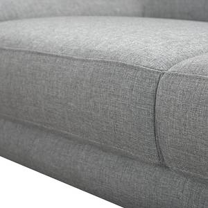 Ecksofa Silvano Webstoff Grau - Longchair davorstehend rechts Mit 1 Kopfstütze