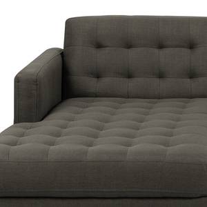 Ecksofa Sindi Webstoff - Braungrau - Longchair davorstehend links