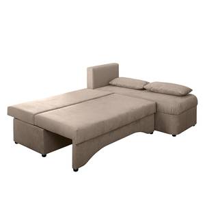 Ecksofa Siralo (mit Schlaffunktion) Microfaser Beige - Longchair beidseitig montierbar