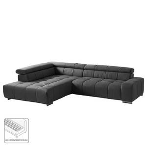 Ecksofa Sirius Webstoff Basalt - Ottomane davorstehend links