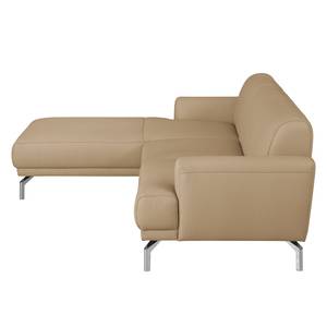 Ecksofa Sisto I Echtleder Echtleder - Sand - Longchair davorstehend links