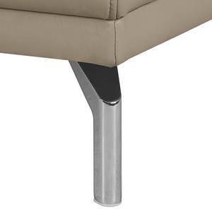 Ecksofa Sisto II Echtleder Taupe - Longchair davorstehend rechts