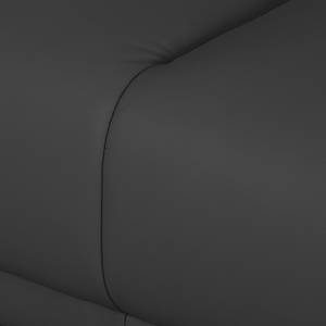 Canapé d'angle Sisto II Cuir véritable - Anthracite - Méridienne courte à droite (vue de face)
